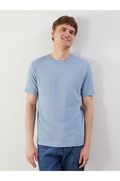 LC Waikiki Tricou texturat pentru bărbați cu mânecă scurtă cu decolteu