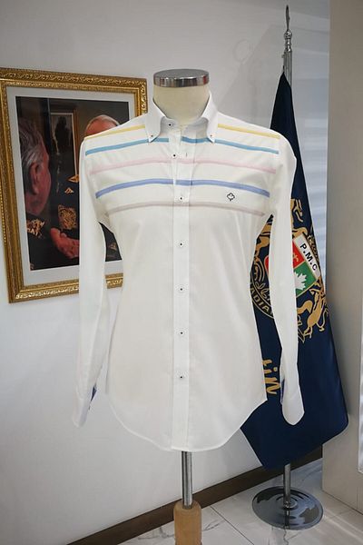 Paul Martin Slimfit Cotton Striped Front Collar Buttoned Shirt