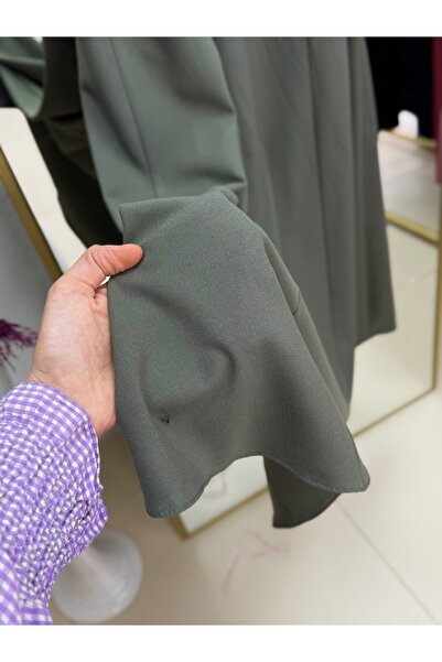 Mihra Aden Button Λεπτομερής Ζώνη Πανί Πόδι Gilet-ML2075 Χακί