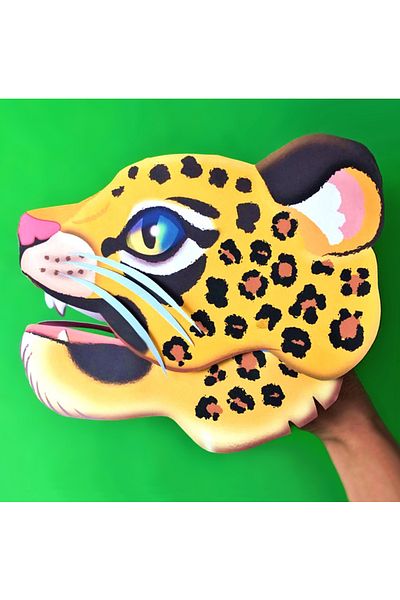 Probest DESIGN Leopard Hand Puppet, Mentossori Cut Paste Art Puppet Hand Skill