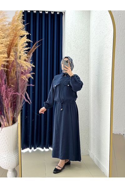MİHRA STORE Zenona Front Zipper Flap Robalı Ayrobin Suit-Mf513 Navy Blue