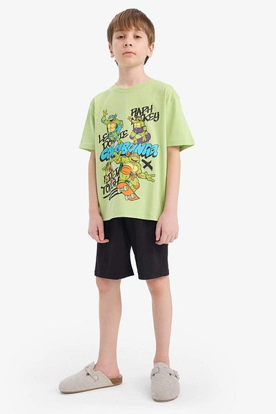 DeFacto Boy's Ninja Turtles-Ρετρό Σετ Πιτζάμες Κοντό μανίκι Σορτς E6965A825HS