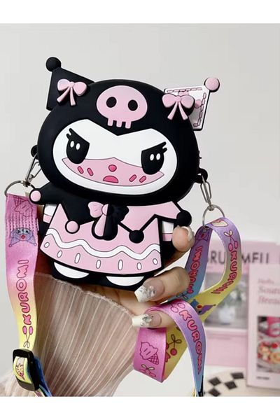synshop Kuromi Kuromili Cat Eared Silicone Purse Wallet Women Teen Girls Children Baby
