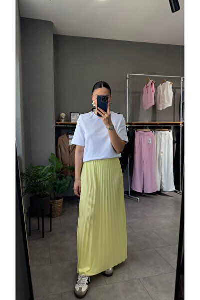 YOUR NAME Fusta lungă cu talie plisată Latex