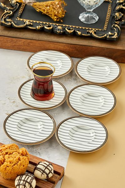 Babion Line Model Tea Plate and Coaster for 6 People