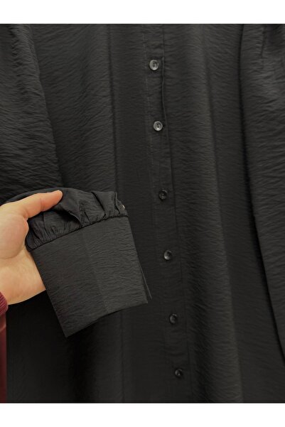 MİHRA STORE Veluna Λεπτομέρεια με κορδόνι ώμου Tunik-AS5857 Μαύρο