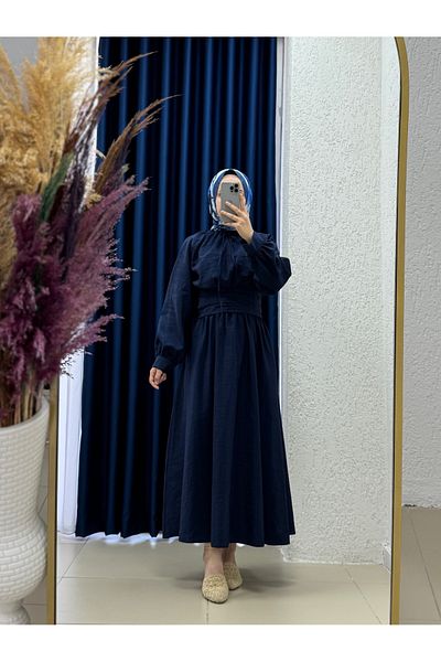 MİHRA STORE Ladonna Shirt with Short and Gathered Skirt Suit-Ge769 Navy