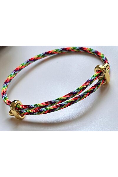 juleeco Renkli Gold Kapama Ip Bileklik