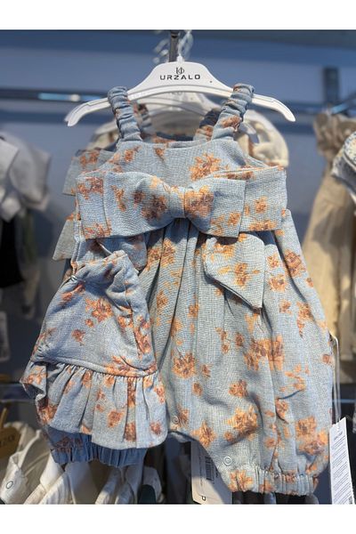 URZALO Baby Girl Floral Hat Jumpsuit