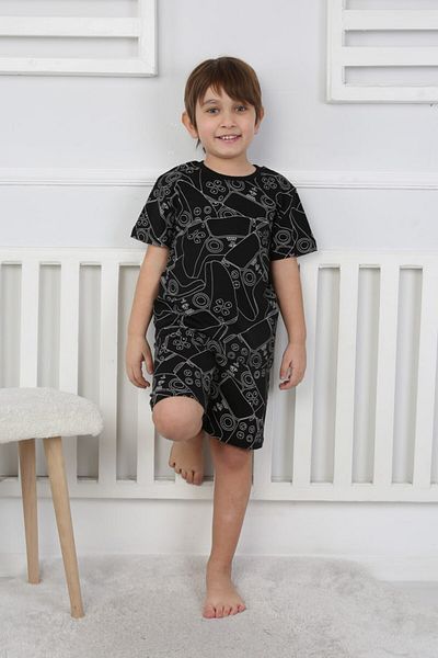 bunny hopp Set pijamale băieți cu pantaloni scurți – 100% bumbac – cu model – vară – 3-8 ani