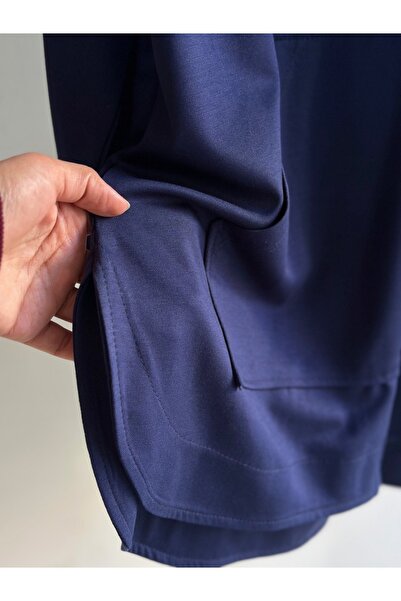 MİHRA STORE Hande Kangaroo Pocket Zipper Pants Suit-Mf1746 Navy