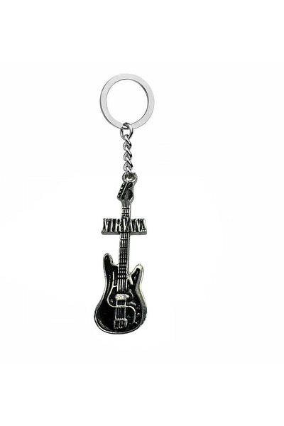 Herşey Nota Nirvana Electric Guitar Figured Rock Grunge Keychain – Unisex Accessory