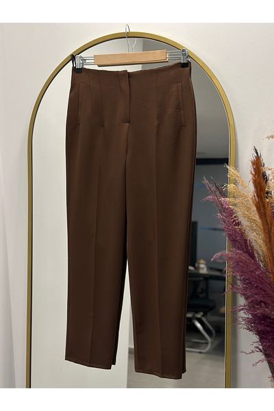 MİHRA STORE Beren Hidden Pocket Trousers-Mt1508 Coffee