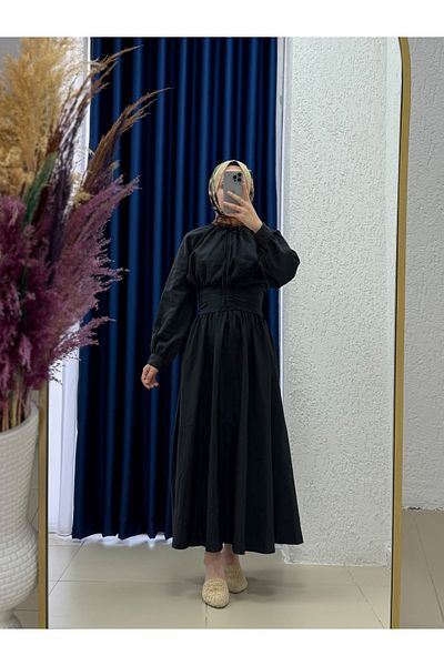 MİHRA STORE Ladonna Shirt Short and Gathered Skirt Suit-Ge769 Black