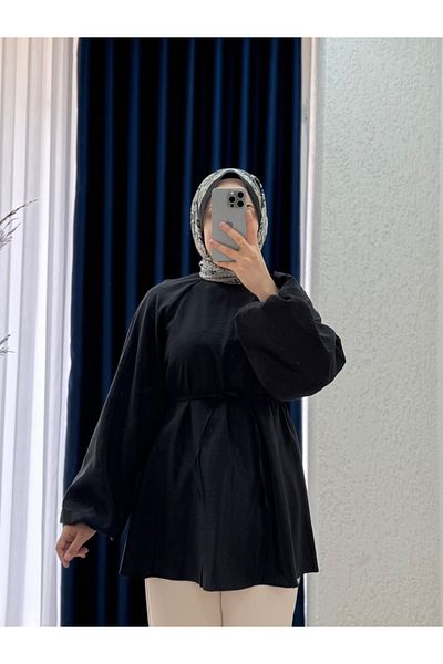 MİHRA STORE Zenita Raglan Sleeve Tunic-Bn4175 Black