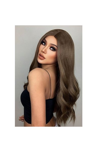 animis beauty Peruca lunga Saten Mediu, fibra sintetica cu aspect natural, par lung ondulat, fara breton, 70 cm
