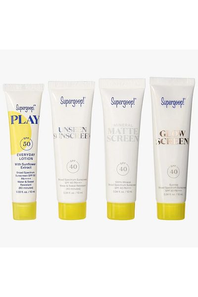 SUPERGOOP! سوبر جوب طقم كريم لوشن وواقي من الشمس بمعامل حماية SPF 30 - 4- حجم ميني 4*10 مل