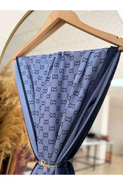 MİHRA STORE Rosalia Brand Voile Shawl Blue