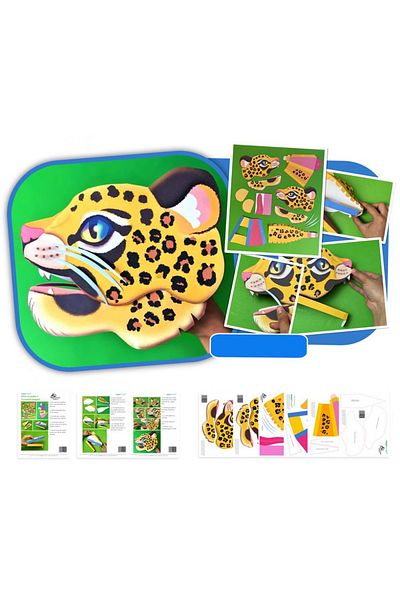 Probest DESIGN Leopard Hand Puppet, Mentossori Cut Paste Art Puppet Hand Skill