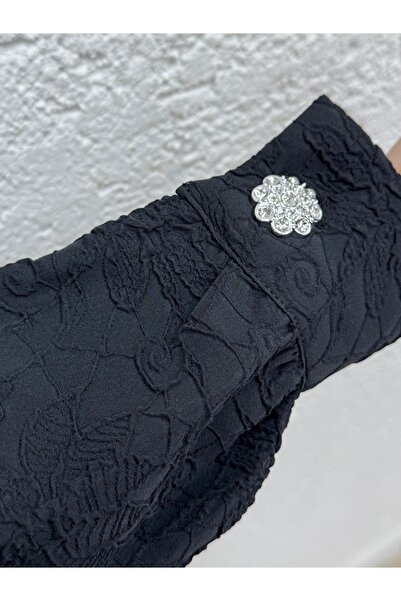 MİHRA STORE Rosa Ανάγλυφο Μπουφάν με μοτίβο λουλουδιών-EU2306 Μαύρο