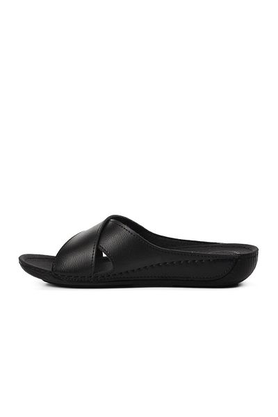 Aspor Black Anatomical Women's Flat Slippers