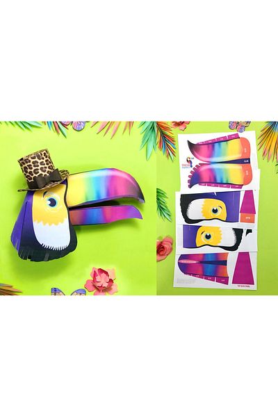 Probest DESIGN Toucan Hand Puppet, Mentossori Cut Paste Art Puppet Hand Skill