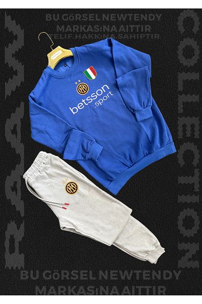 NEW TRENDY COLLECTİON ✅ Set de hanorac și pantaloni de sport pentru ciclism cu logo Inter Set de îmbrăcăminte sport pentru fani pentru bărbați, combinație de 2