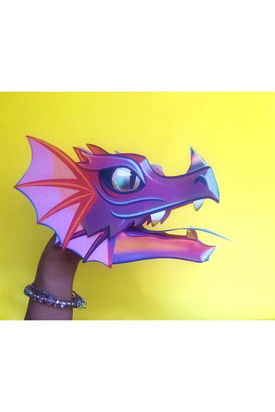 Probest DESIGN Dragon Hand Puppet, Mentossori Cut Paste Art Puppet Hand Skill