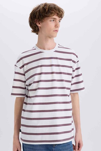 DeFacto Purple Men's T-Shirt E1160Ax/Pr334