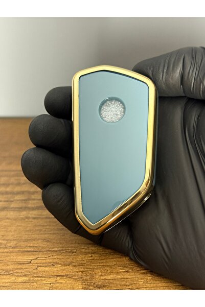 Mavi Keys Husă de protecție pentru chei din silicon cu 3 butoane compatibilă cu Volkswagen Golf 8 – Nano – Culoare gri