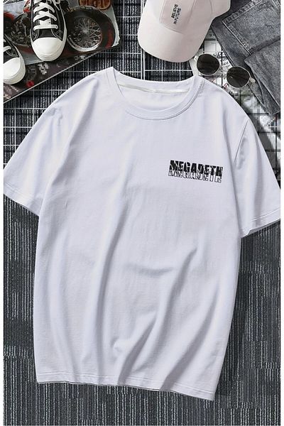 Fuddy Moda Unisex Megadeth Album Illustrated Back Printed T-shirt, Μπλουζάκι με θέμα την υπερμεγέθη ροκ μπάντα