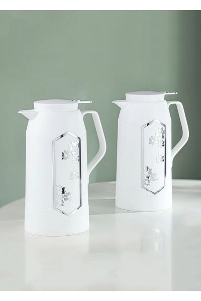 DVINA Royal Camel Autumn Thermos Set 2 Pieces 1L + 1L Silver