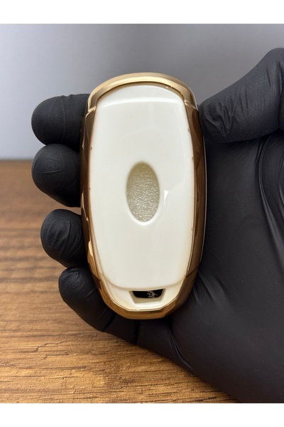 Mavi Keys Husă din silicon cu 3 butoane compatibilă cu Smart pentru Hyundai Kona Elantra i10, i20 Santa Fe 2019 și mai sus, culoare albă