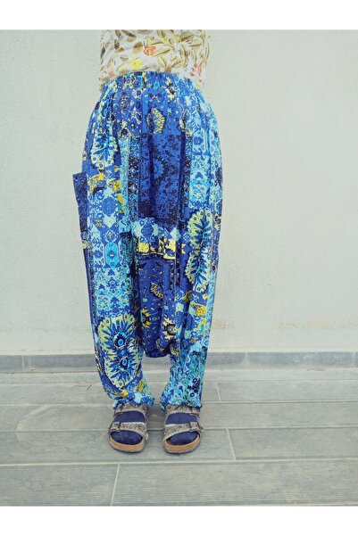 hoaryage Вискозен плат с щампа Adana Shalwar, автентичен бохемски шалвар с шарки и джобове, 100% памук