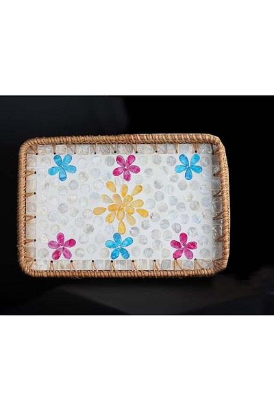 Altabi Rattan Presentation Tray Patterned Small Size 30X20 cm