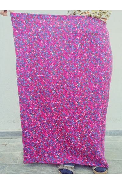 hoaryage Beli Lastikli Canlı Renkli Desenli Viskon Basma Kumaş Maxi Boy Etek,Namaz Eteği 36-48 beden