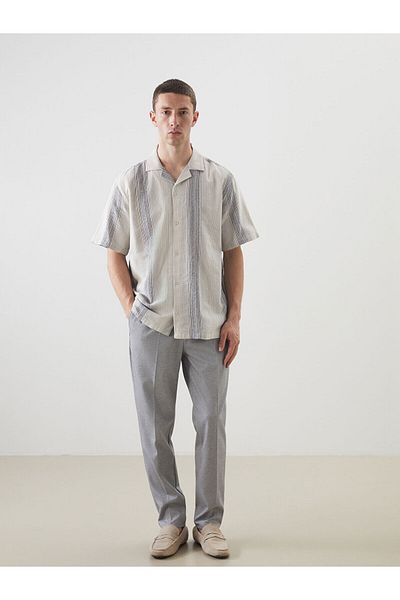 LC Waikiki Regular Fit Short Sleeve Striped Men's Shirt