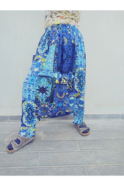 hoaryage Вискозен плат с щампа Adana Shalwar, автентичен бохемски шалвар с шарки и джобове, 100% памук