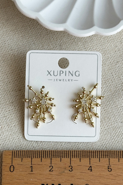 Modacaprea Xuping 14K Yıldızlı Taşlı İğneli Kadın Küpe – Kararmaz | Kadın Takı Xuping Küpe