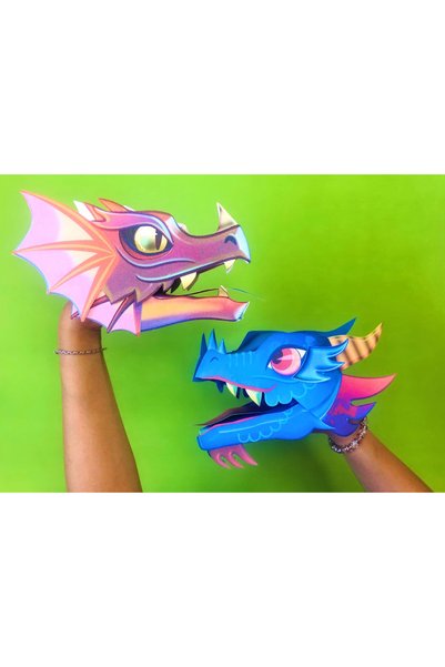 Probest DESIGN Dragon Hand Puppet, Mentossori Cut Paste Art Puppet Hand Skill