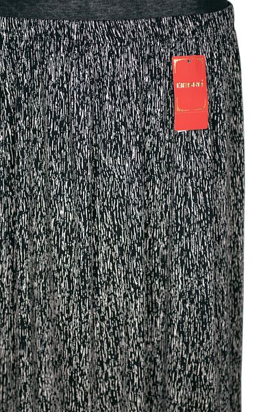 HESNA Women's Ecem Battal Size 8 Piece Elastic Black Skirt D44