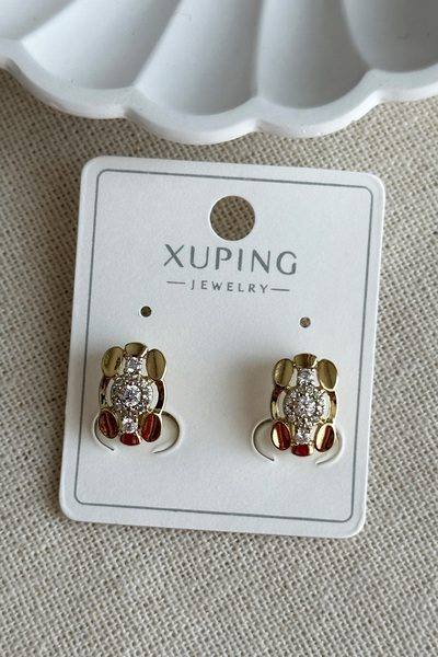 Modacaprea Xuping 14K Oval Dikdörtgen Taşlı Klipsli Kadın Küpe – Kararmaz | Kadın Takı Xuping Küpe