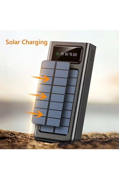 Generic Power Bank 30000mah With 4 Built-in Cables, 22.5w Fast Charging, Led Display – Black