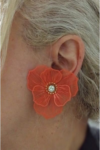 mos&more Orange Flower Very Light Stylish Brand Women's Earrings