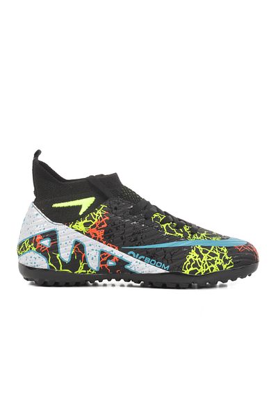Aspor Black Yellow Unisex Astroturf Shoes