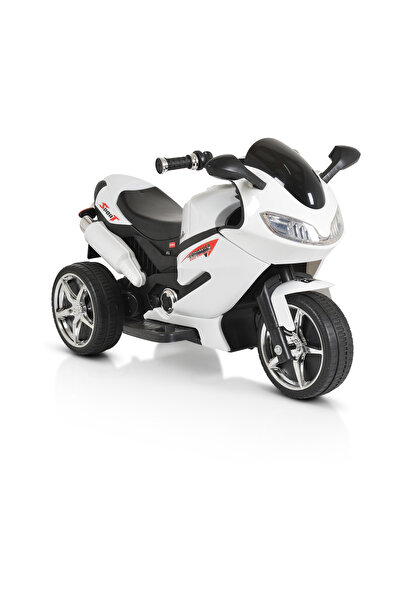 OEM Motocicleta electrica copii cu 3 roti Moni Comet Alb, scaun piele, lumini...