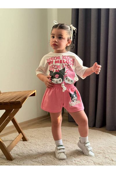 BOYBOY Girl's Kuromi Printed Shorts Bottom Top Set
