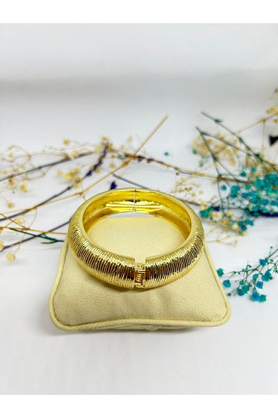 ısıkkonya Stainless Brass Handcuff Bracelet (Non-Allergenic Product)