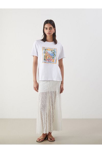LC Waikiki Tricou de damă cu imprimeu cu gât crew