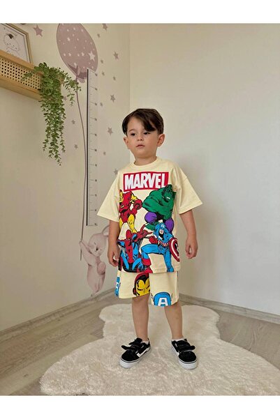 JELİBOOM Marvel Heroes Boy Shorts Set 100% Organic Cotton